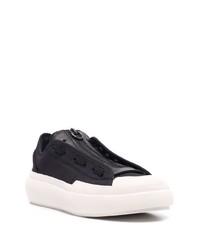 Baskets basses en cuir noires et blanches Y-3