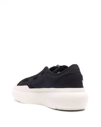 Baskets basses en cuir noires et blanches Y-3