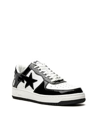 Baskets basses en cuir noires et blanches A Bathing Ape