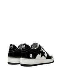 Baskets basses en cuir noires et blanches A Bathing Ape