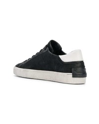 Baskets basses en cuir noires et blanches Crime London