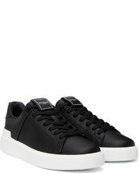 Baskets basses en cuir noires et blanches Balmain