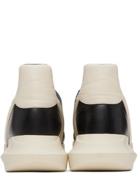 Baskets basses en cuir noires et blanches Rick Owens