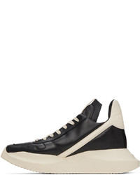 Baskets basses en cuir noires et blanches Rick Owens