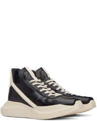 Baskets basses en cuir noires et blanches Rick Owens