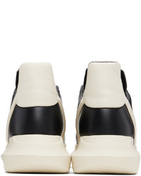 Baskets basses en cuir noires et blanches Rick Owens