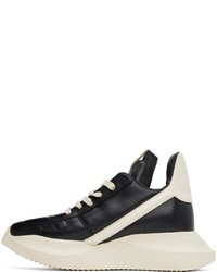 Baskets basses en cuir noires et blanches Rick Owens