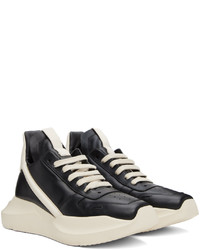 Baskets basses en cuir noires et blanches Rick Owens