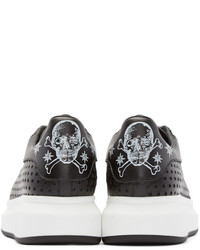 Baskets basses en cuir noires et blanches Alexander McQueen