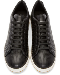 Baskets basses en cuir noires et blanches Alexander McQueen