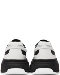 Baskets basses en cuir noires et blanches Dolce & Gabbana