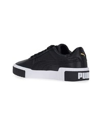 Baskets basses en cuir noires et blanches Puma