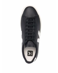 Baskets basses en cuir noires et blanches Veja