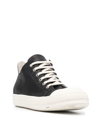 Baskets basses en cuir noires et blanches Rick Owens