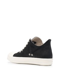 Baskets basses en cuir noires et blanches Rick Owens