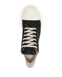 Baskets basses en cuir noires et blanches Rick Owens