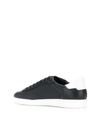 Baskets basses en cuir noires et blanches Saint Laurent