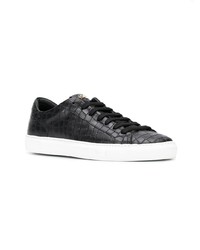 Baskets basses en cuir noires et blanches Hide&Jack