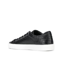 Baskets basses en cuir noires et blanches Hide&Jack