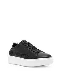 Baskets basses en cuir noires et blanches Karl Lagerfeld