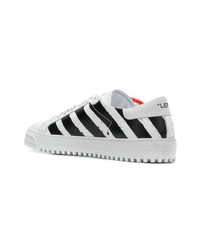 Baskets basses en cuir noires et blanches Off-White