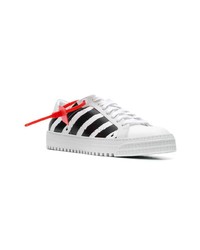 Baskets basses en cuir noires et blanches Off-White