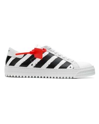 Baskets basses en cuir noires et blanches Off-White