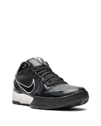 Baskets basses en cuir noires et blanches Nike