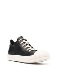 Baskets basses en cuir noires et blanches Rick Owens