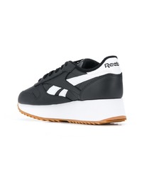 Baskets basses en cuir noires et blanches Reebok