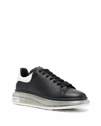 Baskets basses en cuir noires et blanches Alexander McQueen