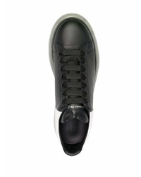 Baskets basses en cuir noires et blanches Alexander McQueen