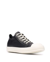 Baskets basses en cuir noires et blanches Rick Owens DRKSHDW