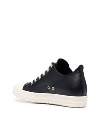 Baskets basses en cuir noires et blanches Rick Owens DRKSHDW