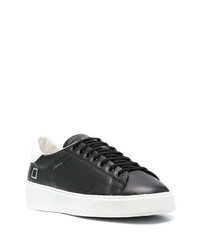 Baskets basses en cuir noires et blanches D.A.T.E