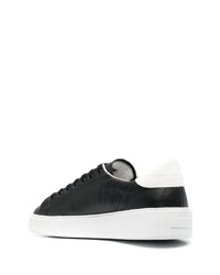 Baskets basses en cuir noires et blanches D.A.T.E