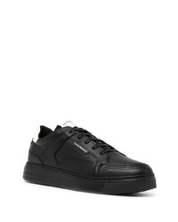 Baskets basses en cuir noires et blanches Emporio Armani