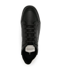 Baskets basses en cuir noires et blanches Emporio Armani