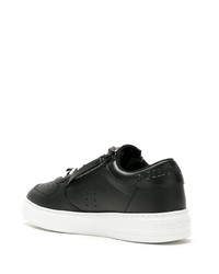 Baskets basses en cuir noires et blanches Emporio Armani