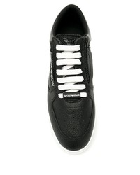 Baskets basses en cuir noires et blanches Emporio Armani