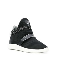 Baskets basses en cuir noires et blanches Giuseppe Zanotti Design