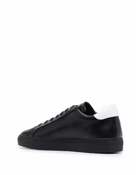 Baskets basses en cuir noires et blanches Moschino