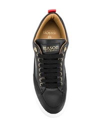 Baskets basses en cuir noires et blanches Mason Garments