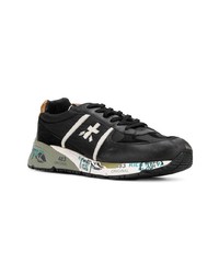 Baskets basses en cuir noires et blanches White Premiata