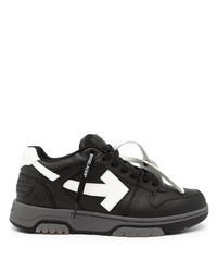 Baskets basses en cuir noires et blanches Off-White