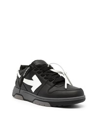 Baskets basses en cuir noires et blanches Off-White