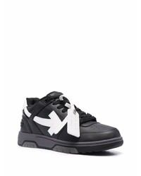 Baskets basses en cuir noires et blanches Off-White