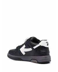 Baskets basses en cuir noires et blanches Off-White