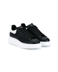 Baskets basses en cuir noires et blanches Alexander McQueen