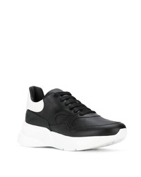 Baskets basses en cuir noires et blanches Alexander McQueen